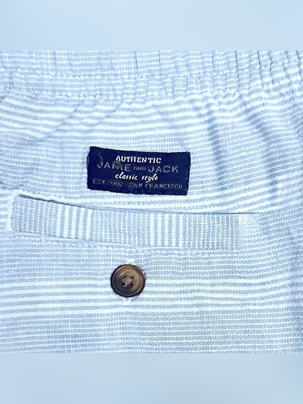 EUC Janie and Jack Striped Linen Pull-On Shorts - Picture 6 of 7
